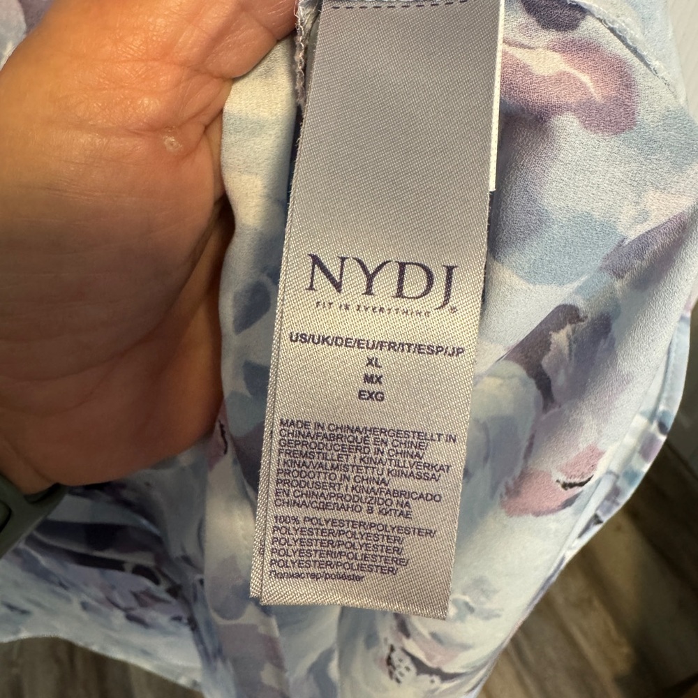 NYDJ Women's Abstract Blouse - Blue and Purple - Picture 4 of 8